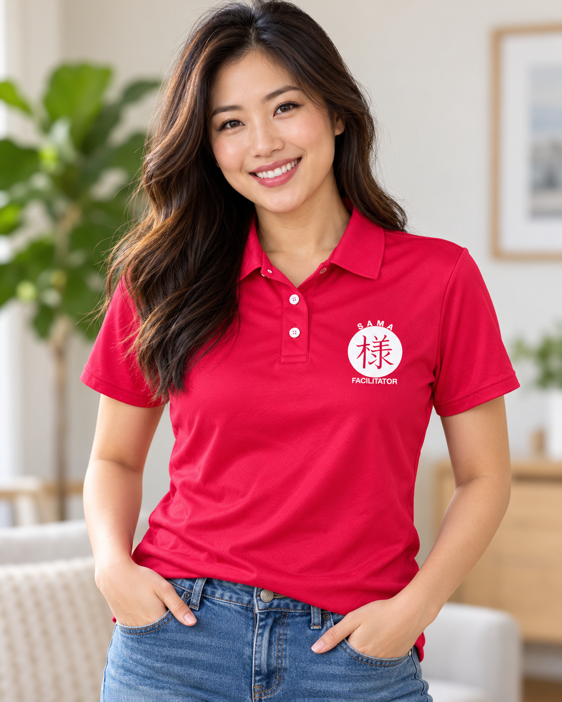 SAMA Facilitator Performance Polo Shirt – Red - Image 2