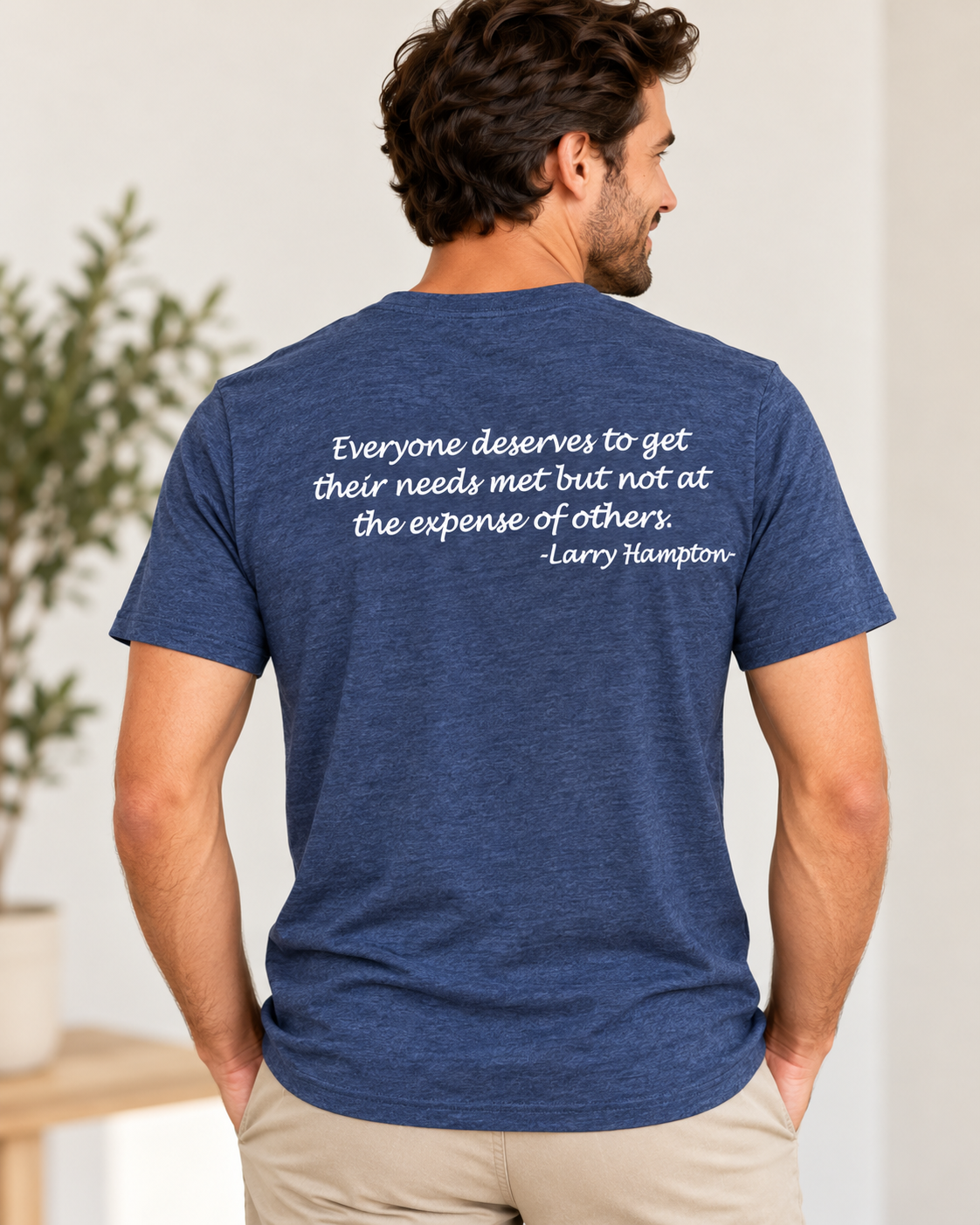 SAMA Facilitator V-Neck T-Shirt – Heather Blue - Image 3