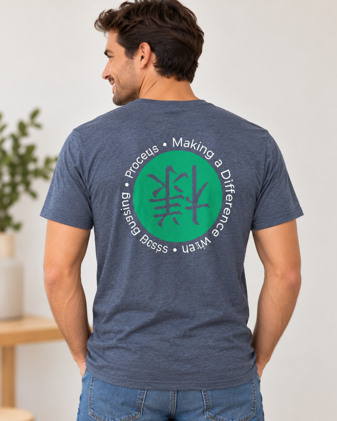 SAMA Facilitator V-Neck T-Shirt – Heather Charcoal Gray - Image 2