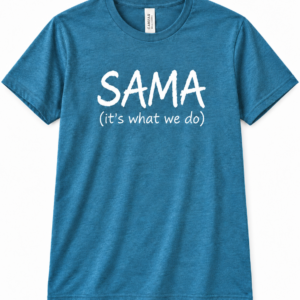 SAMA "It's What We Do" Crew Neck T-Shirt – Heather Teal Blue